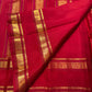 Classic Red Handwoven Pure Silk KanchiPattu Rettapet Saree with Surya Kamalam and Yaanai Gold Zari