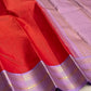 Red Vairaoosi silk with continuous needle-zari shimmer detail