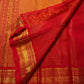 Kumkumam red Kanchipuram silk saree draped, pallu detail