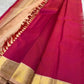 Reddish Pink Korvai Vairaoosi Kanjivaram saree full view