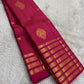 Layered Varisaipet border in gold zari, Rani Pink Kanchipuram saree