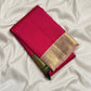 Reddish Pink zari border Korvai Kanjivaram saree