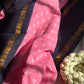 Resist-dyed Madurai Sungudi cotton saree — close-up of wax-resist patterned body