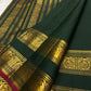 Bottle Green and Arakku Red Handwoven Pure Silk Kanjipuram Saree with Rettapet Yaanai Chakram Butta and Annam Pallu Border