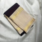 Deep Chestnut Plum pure silk Kanjipuram saree, Rettapet weave with Ivory border — body weave close-up