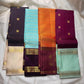 Fresh Aqua Blue pure silk KanchiPattu saree, Rettapet weave with Deep Aubergine border — additional detail view