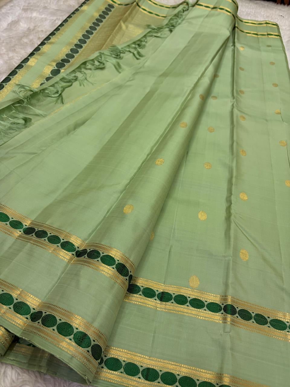 Rettapet Kanjeevaram silk saree, silk thread pavun border detail