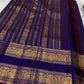 Deep Purple and Magenta Handwoven Pure Silk KanchiPattu Saree with Rettapet Yaanai Chakram Butta and Annam Pallu Border