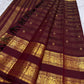 Rich Magenta Handwoven Pure Silk Kancheepuram Saree with Rettapet and Peacock Border