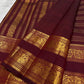 Rich Magenta Handwoven Pure Silk Kancheepuram Saree with Rettapet and Peacock Border