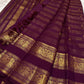 Rich Magenta Handwoven Pure Silk Kancheepuram Saree with Rettapet and Peacock Border