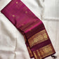 Rich Magenta Handwoven Pure Silk Kancheepuram Saree with Rettapet and Peacock Border