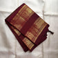 Rich Magenta Handwoven Pure Silk Kancheepuram Saree with Rettapet and Peacock Border