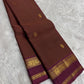 Cocoa Rose Brown and Mulberry Handwoven Lightweight Pure Silk KanchiPattu Saree: view 3