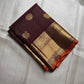 Rich Burgundy Kanjipuram silk saree folded view
