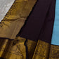 Robin's egg blue pure silk Kancheepuram saree, folded view