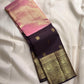 Rose milk pink Kanchipuram tissue silk with a soft luminous sheen