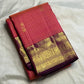 Shot colour zari kattam gold zari grid on rose orange Kanchipuram pure silk saree — Idam Living