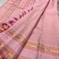Rose Petal Pink Kanjeevaram silk saree with Oosivaanam Vairaoosi-inspired weave detail
