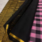 Close view of precision-woven checks on Pure Silk Kanchipuram saree