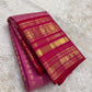 Rose pink Kancheepuram silk saree with petite mayil chakram butta and rani pink pallu — Idam Living