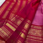 Deep rani pink varisaipet border detail on Kancheepuram silk saree