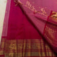 Splendidly woven grand zari pallu on rose pink pure silk Kanjeevaram saree