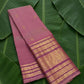 Rose pink handwoven Kanchipuram pure silk saree with vairaoosi weave and varisaipet mayil butta border — Idam Living
