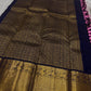 Rose Pink and Navy Blue Handwoven Pure Silk Kancheepuram Saree with Kamalam Butta and Korvai Sorgavaasal Mayil Border