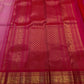 Raspberry-red Vanasringaram zari border on rose pink Kanjeevaram Korvai saree