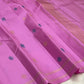 Body detail of rose pink pure silk Kanchipuram saree with silk thread butta — Idam Living