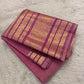 Varisaipet gold zari pallu on rose pink Kanjeevaram pure silk saree — Idam Living