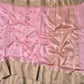 Close-up of golden Minakari parrot buttas on rosewater pink Pattu Silk Chanderi saree