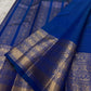 Royal Azure Blue Kanjipuram silk saree, body weave texture close-up — Idam Living