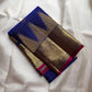 Royal Blue and Gold Handwoven Pure Silk Kancheepuram Saree with Twin Kili Butta Motif and Temple Border