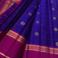 Royal Blue pure silk Kanjivaram saree — checked
