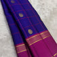 Royal Blue pure silk Kanjivaram saree — gold butta