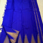 Ettukol flame motifs in antique copper zari on royal blue Kancheepuram silk saree — Idam Living