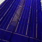 Handwoven royal blue Vairaoosi KanchiPattu silk saree, full view