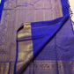 Royal blue Vairaoosi Kancheepuram silk saree, folded view