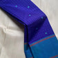 Royal blue handwoven pure silk Kanchi Pattu saree, full overview