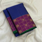Elephant and horse vanasringaram motifs in gold zari on royal blue zari kattam Kanchipuram saree — Idam Living