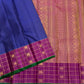 Zari kattam grid weave in gold zari on royal blue Kanchipuram pure silk saree — Idam Living