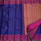 Forest green selvedge and gold zari border on royal blue zari kattam Kanchipuram silk saree — Idam Living