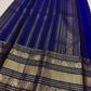 Royal Blue Kanchipuram Saree — full drape, pure silk Kanchipuram handwoven — Idam Living