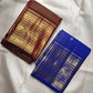 Kancheepuram handwoven vairaoosi saree in royal blue, woven for Idam Living in Kunnam village