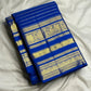 Royal blue handwoven pure silk Kanjivaram saree — full saree view with Vairaoosi weave — Idam Living