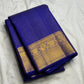 Royal blue Vairaoosi Kancheepuram silk saree, full drape overview