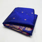 Royal Blue Handwoven Katan Silk Chanderi Saree with Ornate Gold Bird Motif Pallu