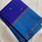 Teal border with Malli Moggu motifs on royal blue Kanchi Kattam saree